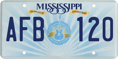 MS license plate AFB120