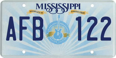 MS license plate AFB122