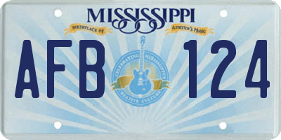 MS license plate AFB124