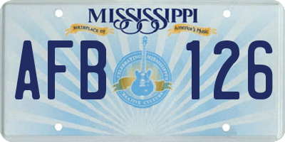 MS license plate AFB126