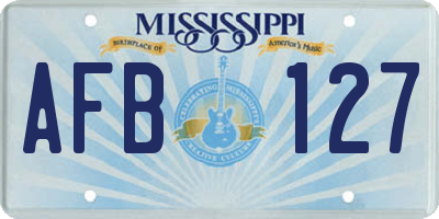 MS license plate AFB127