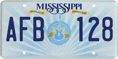 MS license plate AFB128