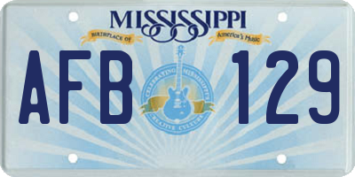 MS license plate AFB129