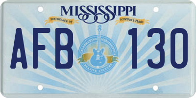 MS license plate AFB130