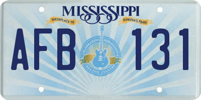 MS license plate AFB131