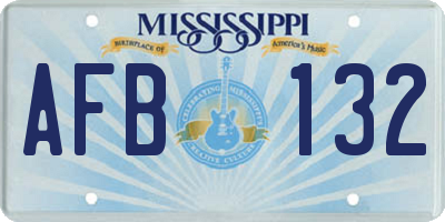 MS license plate AFB132