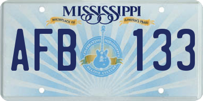 MS license plate AFB133