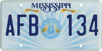 MS license plate AFB134