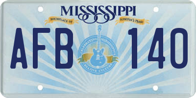 MS license plate AFB140