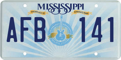 MS license plate AFB141