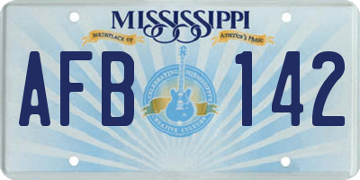 MS license plate AFB142