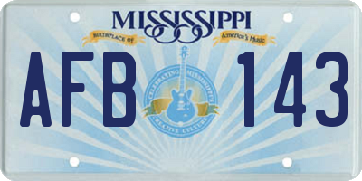 MS license plate AFB143