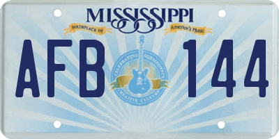 MS license plate AFB144