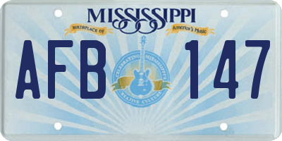 MS license plate AFB147