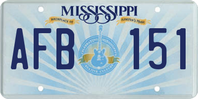 MS license plate AFB151