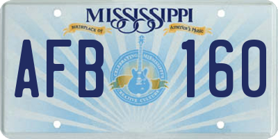 MS license plate AFB160