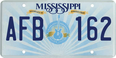 MS license plate AFB162