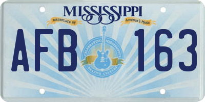 MS license plate AFB163