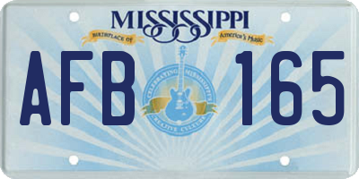 MS license plate AFB165