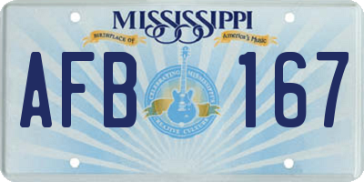 MS license plate AFB167