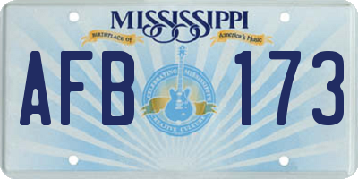 MS license plate AFB173