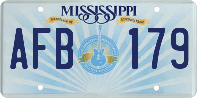 MS license plate AFB179