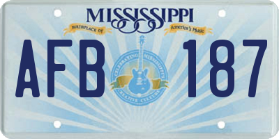 MS license plate AFB187