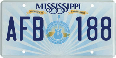MS license plate AFB188