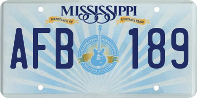MS license plate AFB189