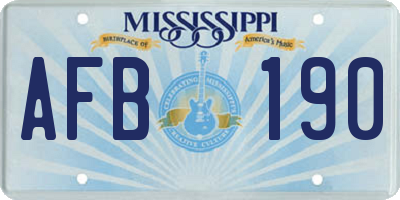 MS license plate AFB190