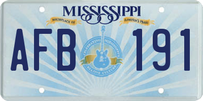 MS license plate AFB191