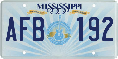 MS license plate AFB192
