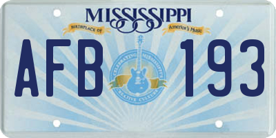 MS license plate AFB193