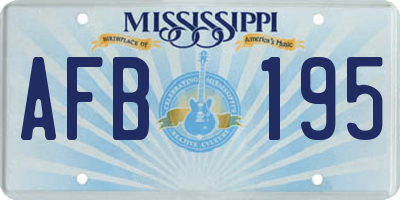 MS license plate AFB195