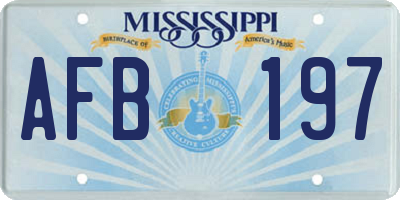 MS license plate AFB197