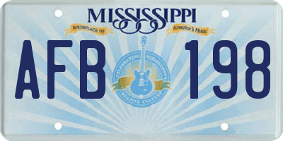 MS license plate AFB198