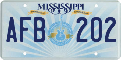 MS license plate AFB202