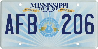 MS license plate AFB206
