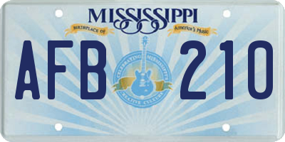 MS license plate AFB210