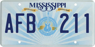 MS license plate AFB211
