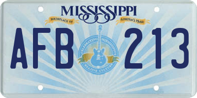 MS license plate AFB213
