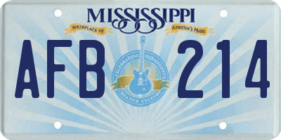 MS license plate AFB214