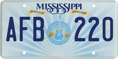 MS license plate AFB220