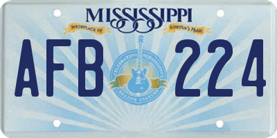 MS license plate AFB224