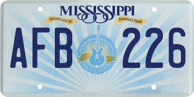 MS license plate AFB226