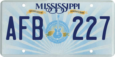 MS license plate AFB227