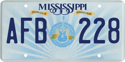 MS license plate AFB228