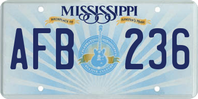 MS license plate AFB236