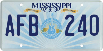 MS license plate AFB240