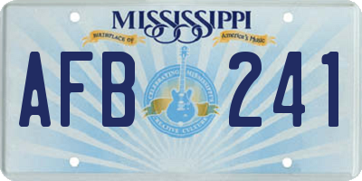 MS license plate AFB241